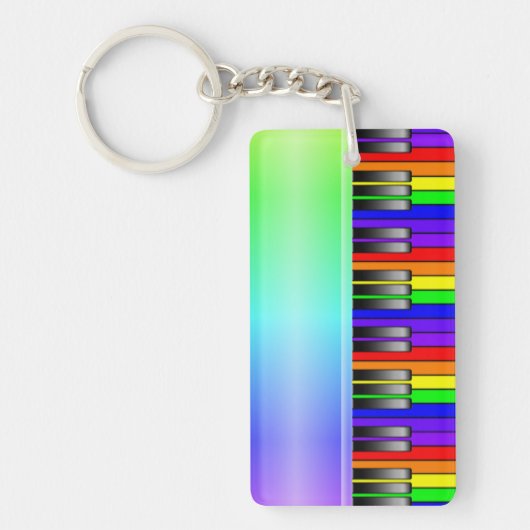Rainbow Piano-toetsenbord Sleutelhanger (Voorkant)