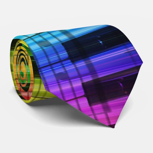 Rainbow Piano-toetsenbord Stropdas (Opgerold)