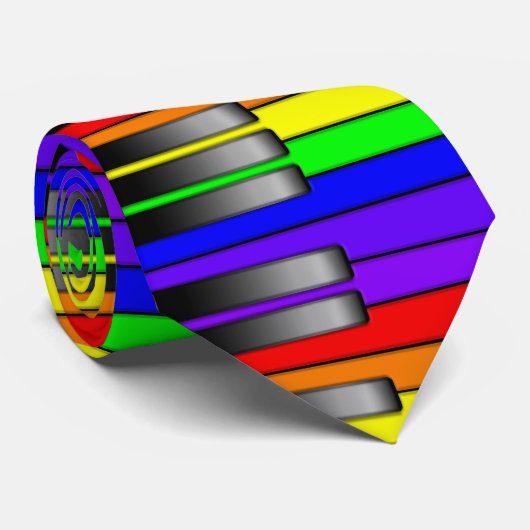 Rainbow Piano-toetsenbord Stropdas (Opgerold)