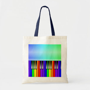 Rainbow Piano-toetsenbord Tote Bag