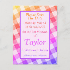 Rainbow Picnic Diagonal Save the Date Briefkaart