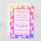 Rainbow Picnic Diagonal Save the Date Kaart (Voorkant)