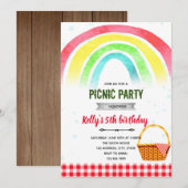 Rainbow picnic party Invitation Kaart (Voorkant / Achterkant)