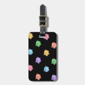 Rainbow Pig Pattern op zwart Bagagelabel (Voorkant verticaal)