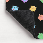 Rainbow Pig Pattern op zwart Muismat (Hoek)