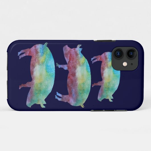 Rainbow Pig Stack Case-Mate iPhone Case (Achterkant (horizontaal))