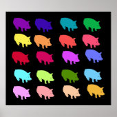 Rainbow Pigs Poster (Voorkant)