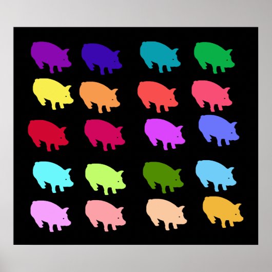 Rainbow Pigs Poster (Voorkant)