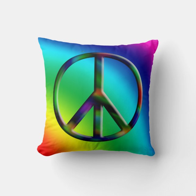 Rainbow Pillow voor vredessignalisatie Kussen (Voorkant)