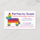 Rainbow Piñata Party Event Planner Visitekaartje (Voorkant)