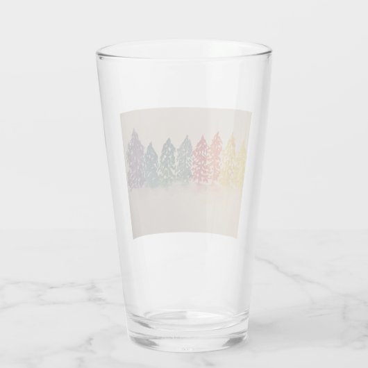 Rainbow Pine Trees Glass Cup Glas (Achterkant)