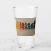 Rainbow Pine Trees Glass Cup Glas (Voorkant)