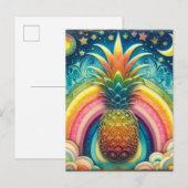 Rainbow Pineappel Briefkaart (Voorkant / Achterkant)