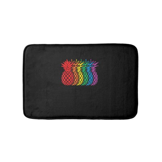 Rainbow Pineappels Aloha Hawaiian Gay Pride Month Badmat (Voorkant)