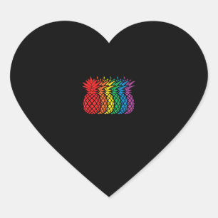 Rainbow Pineappels Aloha Hawaiian Gay Pride Month Hart Sticker