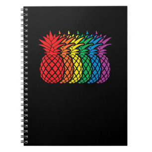 Rainbow Pineappels Aloha Hawaiian Gay Pride Month Notitieboek