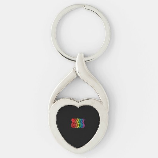 Rainbow Pineappels Aloha Hawaiian Gay Pride Month Sleutelhanger (Voorkant)
