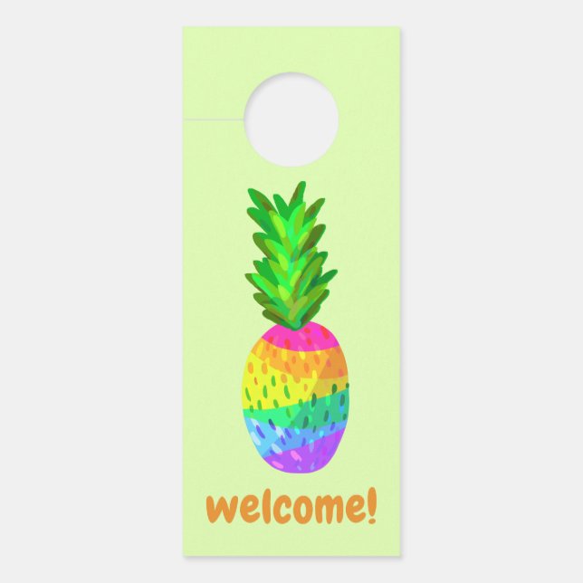 Rainbow Pineapple door Hanger (Voorkant)