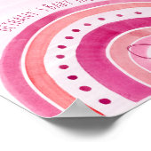 Rainbow Pink Baby shower Favor Tafelteken Poster (Hoek)
