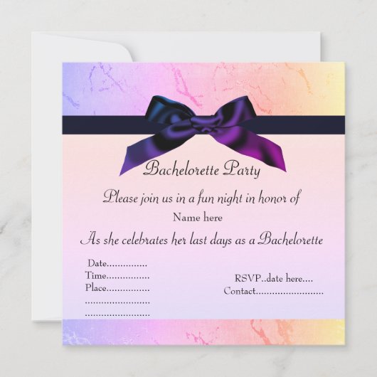 RAINBOW PINK BACHELORETTE INVITATIE KAART (Voorkant)