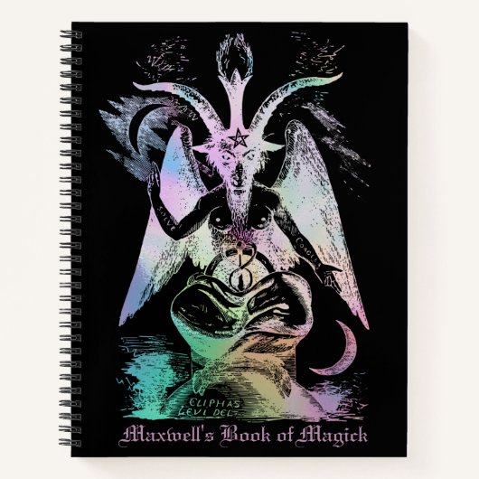 Rainbow Pink Baphomet Sabbatical Goat LHP Gothic Notitieboek (Voorkant)