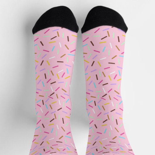 Rainbow Pink Donut Sprinkles Gift Socks Sokken (Top)