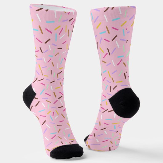 Rainbow Pink Donut Sprinkles Gift Socks Sokken (Gebogen)
