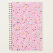 Rainbow Pink Donut Sprinkles Notebook Planner  (Voorkant)