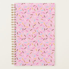 Rainbow Pink Donut Sprinkles Notebook Planner 