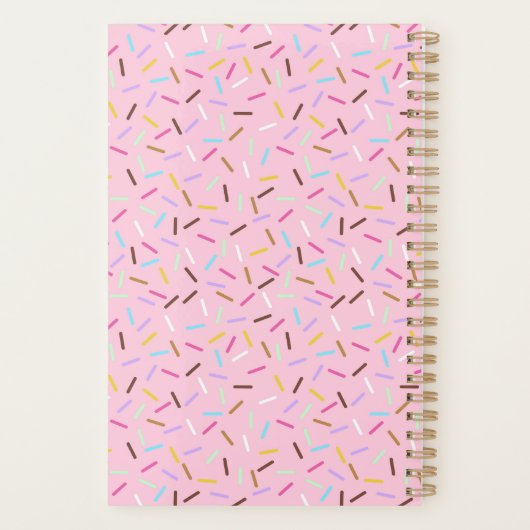 Rainbow Pink Donut Sprinkles Notebook Planner  (Achterkant)