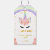 Rainbow Pink Floral Unicorn Gift Labels Cadeaulabel (Voorkant)