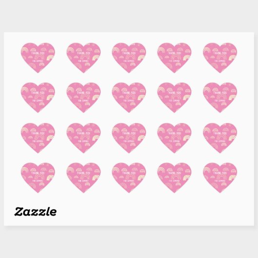 Rainbow Pink Girly Meisje Hart Sticker (Vel)