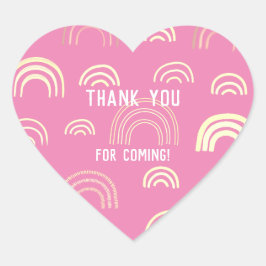 Rainbow Pink Girly Meisje Hart Sticker