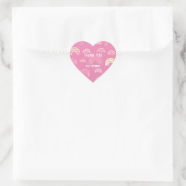 Rainbow Pink Girly Meisje Hart Sticker