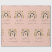 Rainbow Pink Gold Happy Birthday Iemand Special Cadeaupapier (Vlak)