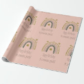 Rainbow Pink Gold Happy Birthday Iemand Special Cadeaupapier (Uitgerold)