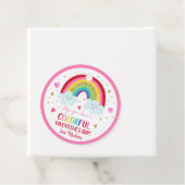 Rainbow Pink Gold Hearts Valentijnsdag Bedankjes Labels (In situ)