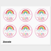 Rainbow Pink Gold Hearts Valentijnsdag Ronde Sticker (Vel)