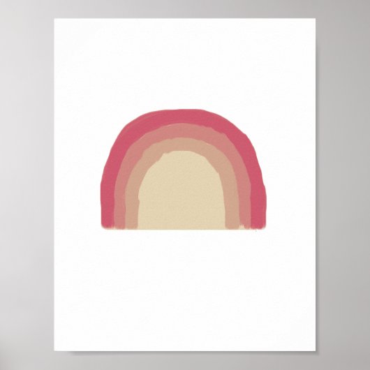 Rainbow Pink Ombre Painting Nursery Art Poster (Voorkant)
