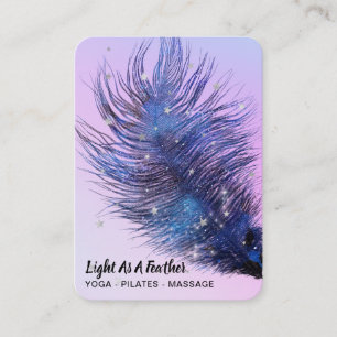 *~* Rainbow Pink Sky Stars Cosmic Feather Boho Visitekaartje