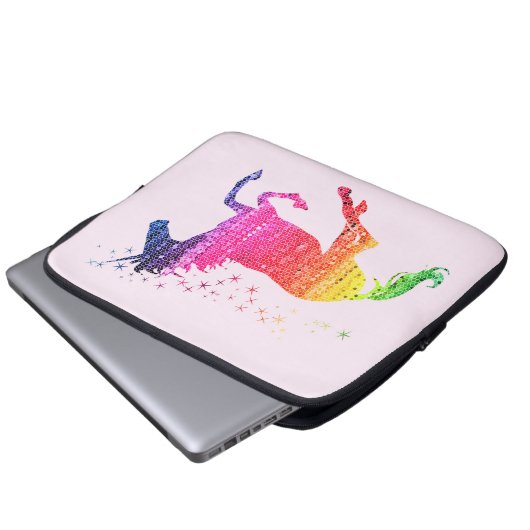 Rainbow Pink Unicorn Laptop Sleeve (Voorkant onderkant)