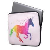 Rainbow Pink Unicorn Laptop Sleeve (Voorkant Links)