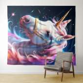 Rainbow Pink Unicorn Wall Art Wandkleed (In Situ (horizontaal))