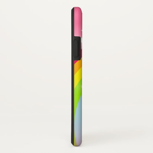 Rainbow pink voeg je eigen korte naam iphone case  (Achterkant / rechts)