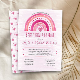 Rainbow Pink Waterverf Baby shower wassen per post Kaart