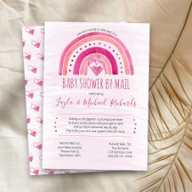 Rainbow Pink Waterverf Baby shower wassen per post