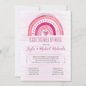 Rainbow Pink Waterverf Baby shower wassen per post Kaart (Voorkant)