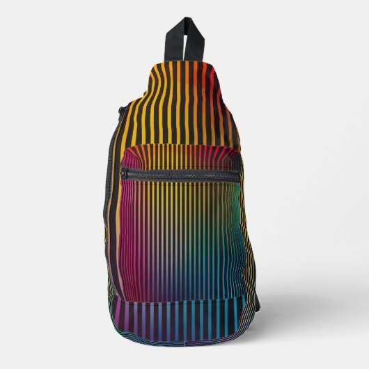 Rainbow Pinstripe digitale kunst Sling Bag (Voorkant)