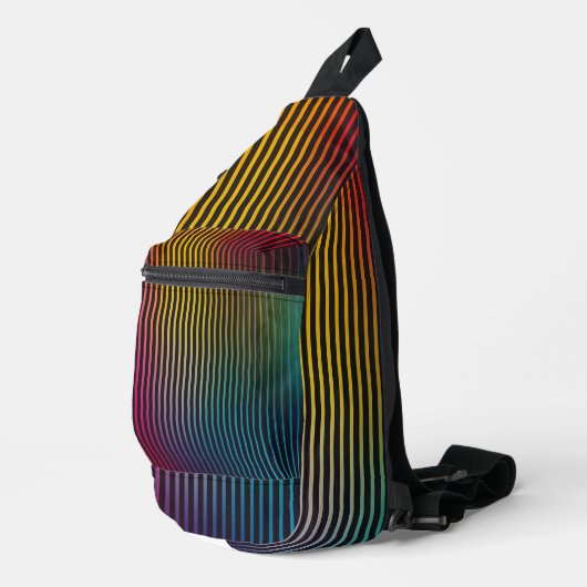 Rainbow Pinstripe digitale kunst Sling Bag (Rechterhoek)
