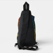 Rainbow Pinstripe digitale kunst Sling Bag (Achterkant)